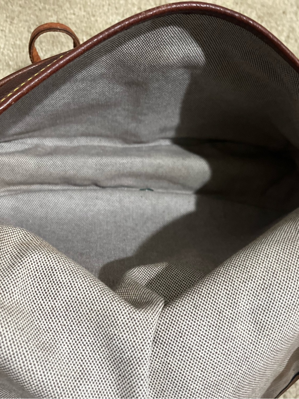 Vintage Dooney & Bourke Dark Brown Suede Crossbody with Tan Leather Accents - Picture 10 of 16